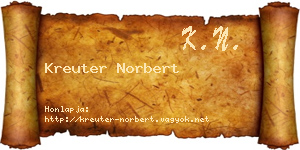 Kreuter Norbert névjegykártya